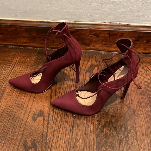 Burgundy suede Stilettos - Picture 3 of 7